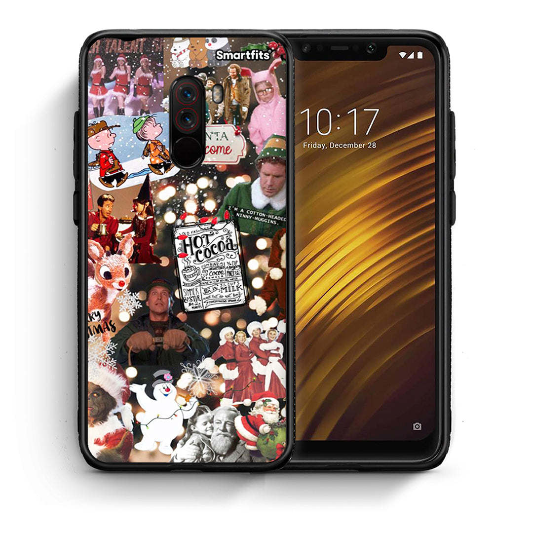 Θήκη Xiaomi Pocophone F1 Xmas Movies από τη Smartfits με σχέδιο στο πίσω μέρος και μαύρο περίβλημα | Xiaomi Pocophone F1 Xmas Movies case with colorful back and black bezels