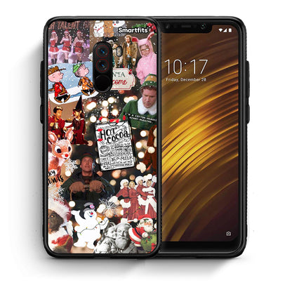 Θήκη Xiaomi Pocophone F1 Xmas Movies από τη Smartfits με σχέδιο στο πίσω μέρος και μαύρο περίβλημα | Xiaomi Pocophone F1 Xmas Movies case with colorful back and black bezels