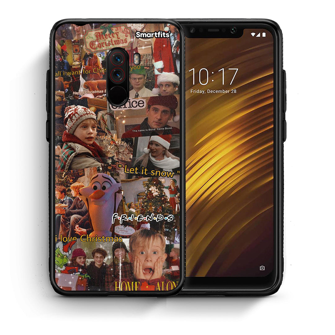 Θήκη Xiaomi Pocophone F1 Xmas Wishes από τη Smartfits με σχέδιο στο πίσω μέρος και μαύρο περίβλημα | Xiaomi Pocophone F1 Xmas Wishes case with colorful back and black bezels