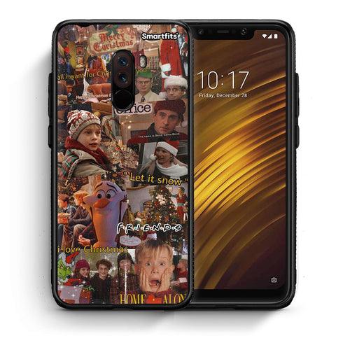 Θήκη Xiaomi Pocophone F1 Xmas Wishes από τη Smartfits με σχέδιο στο πίσω μέρος και μαύρο περίβλημα | Xiaomi Pocophone F1 Xmas Wishes case with colorful back and black bezels