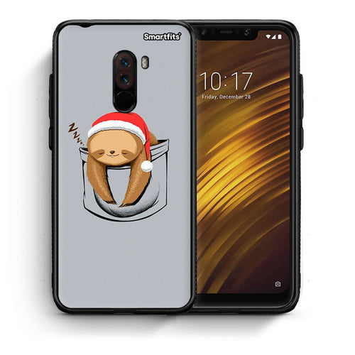 Θήκη Xiaomi Pocophone F1 Xmas Zzzz από τη Smartfits με σχέδιο στο πίσω μέρος και μαύρο περίβλημα | Xiaomi Pocophone F1 Xmas Zzzz case with colorful back and black bezels