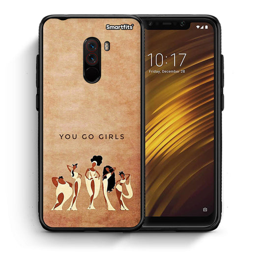 Θήκη Xiaomi Pocophone F1 You Go Girl από τη Smartfits με σχέδιο στο πίσω μέρος και μαύρο περίβλημα | Xiaomi Pocophone F1 You Go Girl case with colorful back and black bezels