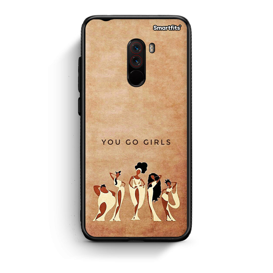 Xiaomi Pocophone F1 You Go Girl θήκη από τη Smartfits με σχέδιο στο πίσω μέρος και μαύρο περίβλημα | Smartphone case with colorful back and black bezels by Smartfits