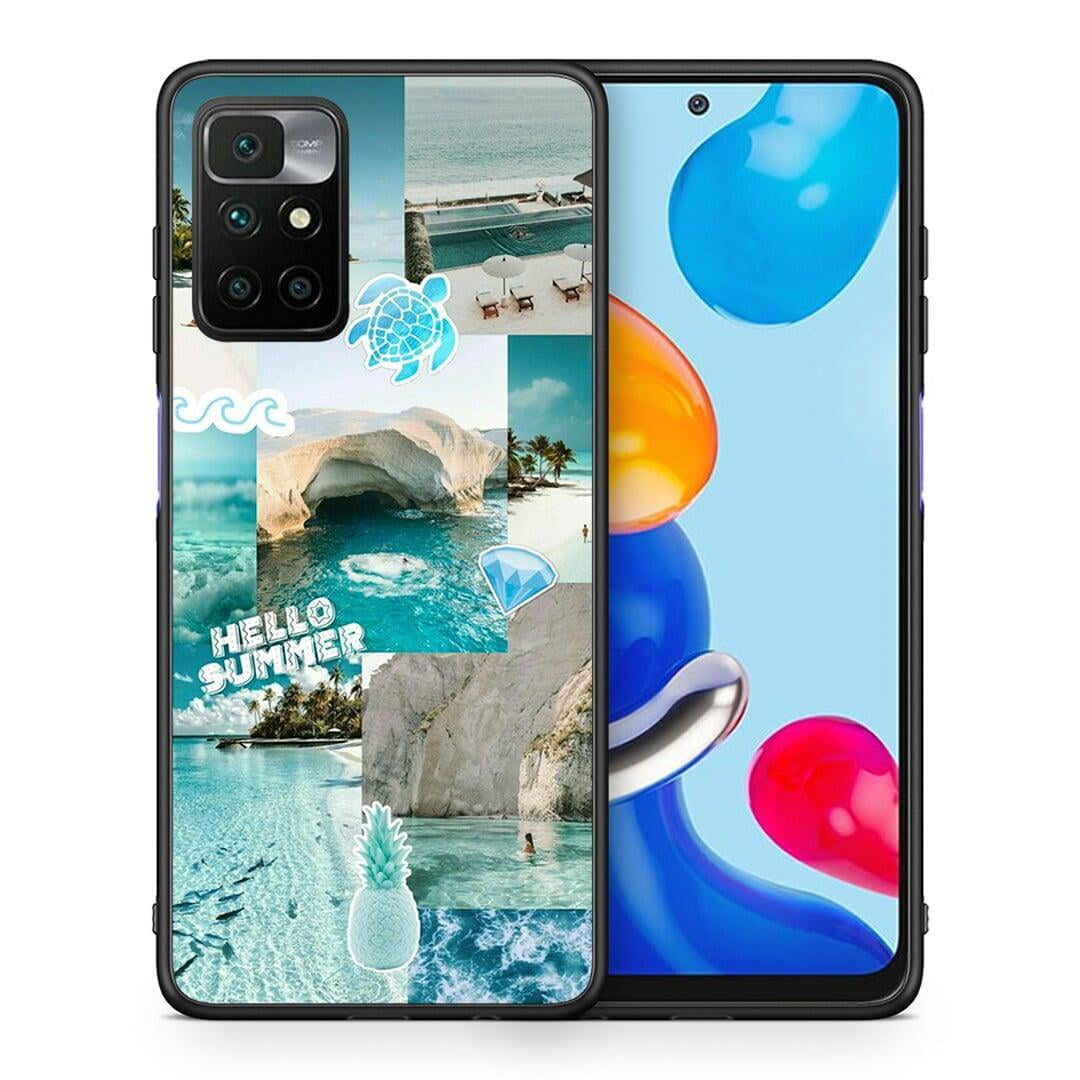 Θήκη Xiaomi Redmi 10 / Redmi Note 11 4G Aesthetic Summer από τη Smartfits με σχέδιο στο πίσω μέρος και μαύρο περίβλημα | Xiaomi Redmi 10 / Redmi Note 11 4G Aesthetic Summer case with colorful back and black bezels
