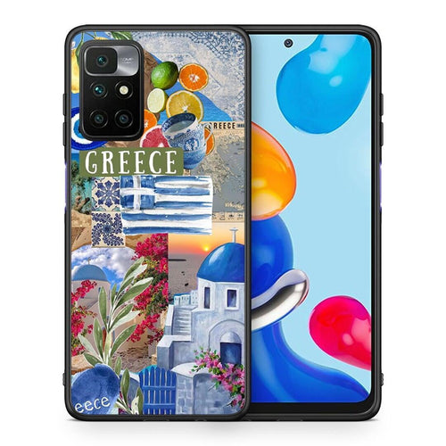 Θήκη Xiaomi Redmi 10 / Redmi Note 11 4G All Greek από τη Smartfits με σχέδιο στο πίσω μέρος και μαύρο περίβλημα | Xiaomi Redmi 10 / Redmi Note 11 4G All Greek case with colorful back and black bezels