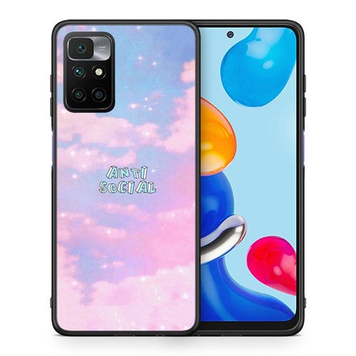 Θήκη Αγίου Βαλεντίνου Xiaomi Redmi 10 / Redmi Note 11 4G Anti Social από τη Smartfits με σχέδιο στο πίσω μέρος και μαύρο περίβλημα | Xiaomi Redmi 10 / Redmi Note 11 4G Anti Social case with colorful back and black bezels