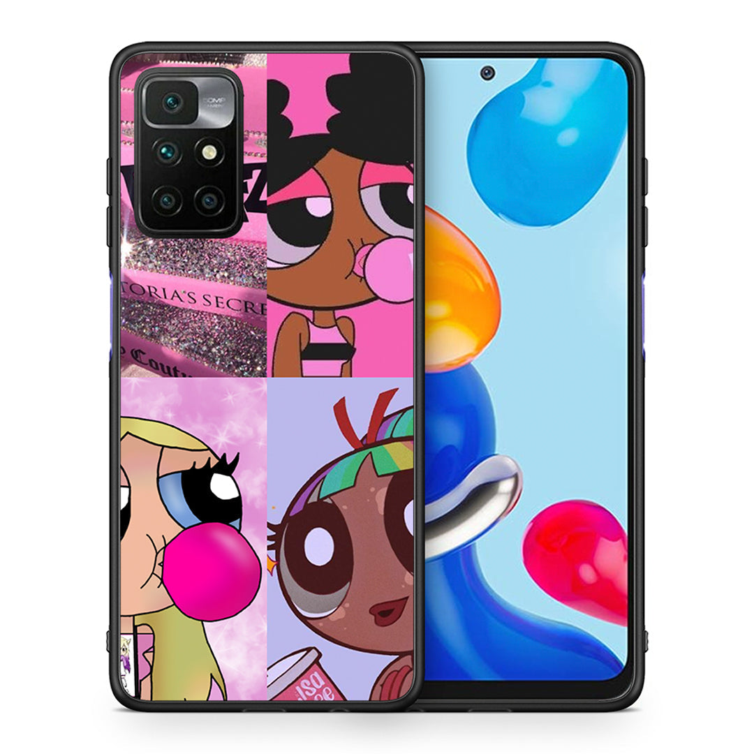 Θήκη Αγίου Βαλεντίνου Xiaomi Redmi 10 / Redmi Note 11 4G Bubble Girls από τη Smartfits με σχέδιο στο πίσω μέρος και μαύρο περίβλημα | Xiaomi Redmi 10 / Redmi Note 11 4G Bubble Girls case with colorful back and black bezels
