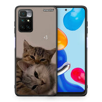 Thumbnail for Θήκη Xiaomi Redmi 10 / Redmi Note 11 4G Cats In Love από τη Smartfits με σχέδιο στο πίσω μέρος και μαύρο περίβλημα | Xiaomi Redmi 10 / Redmi Note 11 4G Cats In Love case with colorful back and black bezels