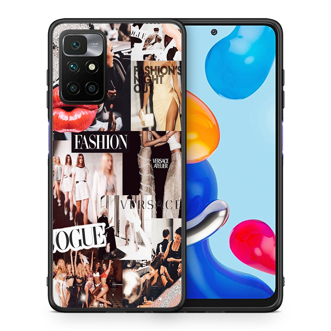 Θήκη Αγίου Βαλεντίνου Xiaomi Redmi 10 / Redmi Note 11 4G Collage Fashion από τη Smartfits με σχέδιο στο πίσω μέρος και μαύρο περίβλημα | Xiaomi Redmi 10 / Redmi Note 11 4G Collage Fashion case with colorful back and black bezels