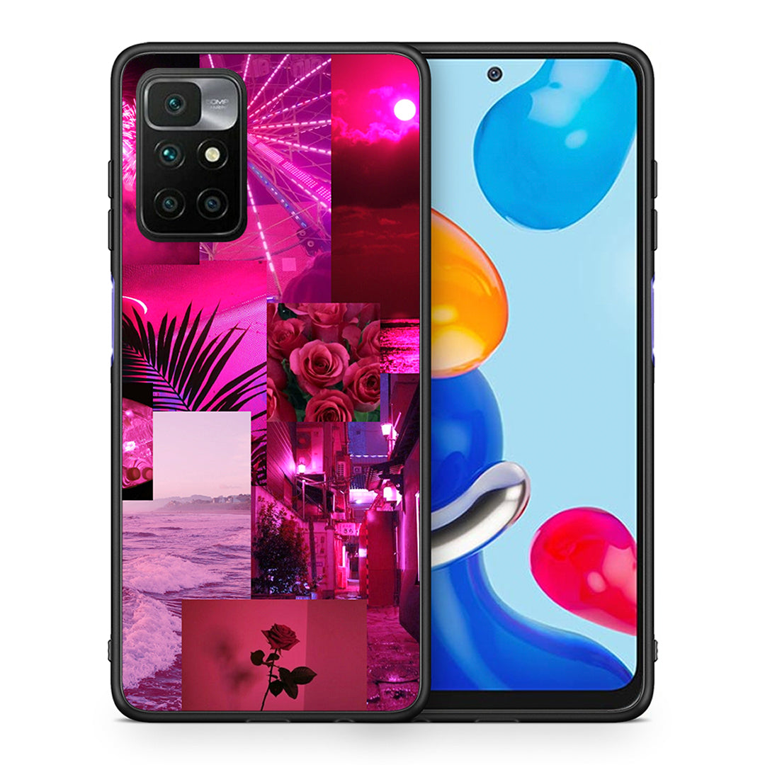 Θήκη Αγίου Βαλεντίνου Xiaomi Redmi 10 / Redmi Note 11 4G Collage Red Roses από τη Smartfits με σχέδιο στο πίσω μέρος και μαύρο περίβλημα | Xiaomi Redmi 10 / Redmi Note 11 4G Collage Red Roses case with colorful back and black bezels