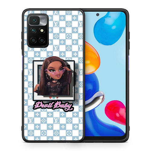 Θήκη Αγίου Βαλεντίνου Xiaomi Redmi 10 / Redmi Note 11 4G Devil Baby από τη Smartfits με σχέδιο στο πίσω μέρος και μαύρο περίβλημα | Xiaomi Redmi 10 / Redmi Note 11 4G Devil Baby case with colorful back and black bezels