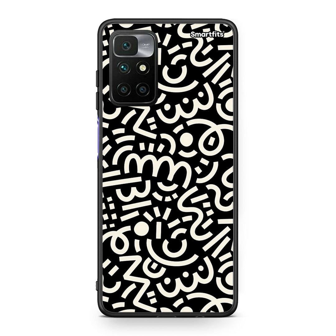 Xiaomi Redmi 10 / Redmi Note 11 4G Doodle Art Θήκη από τη Smartfits με σχέδιο στο πίσω μέρος και μαύρο περίβλημα | Smartphone case with colorful back and black bezels by Smartfits