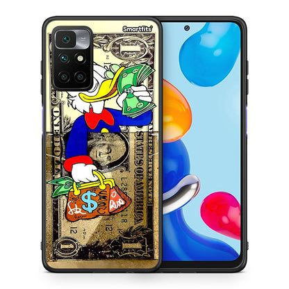Θήκη Xiaomi Redmi 10 / Redmi Note 11 4G Duck Money από τη Smartfits με σχέδιο στο πίσω μέρος και μαύρο περίβλημα | Xiaomi Redmi 10 / Redmi Note 11 4G Duck Money case with colorful back and black bezels