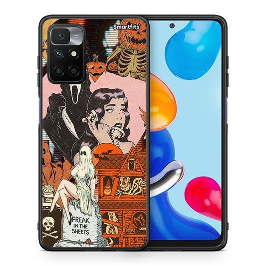 Θήκη Xiaomi Redmi 10 / Redmi Note 11 4G Halloween Collage από τη Smartfits με σχέδιο στο πίσω μέρος και μαύρο περίβλημα | Xiaomi Redmi 10 / Redmi Note 11 4G Halloween Collage case with colorful back and black bezels