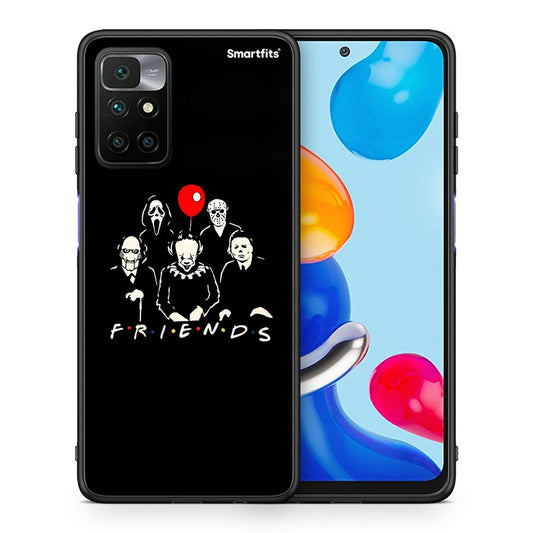 Θήκη Xiaomi Redmi 10 / Redmi Note 11 4G Halloween Friends από τη Smartfits με σχέδιο στο πίσω μέρος και μαύρο περίβλημα | Xiaomi Redmi 10 / Redmi Note 11 4G Halloween Friends case with colorful back and black bezels