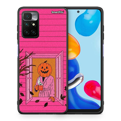 Θήκη Xiaomi Redmi 10 / Redmi Note 11 4G Halloween Pumpkin Lady από τη Smartfits με σχέδιο στο πίσω μέρος και μαύρο περίβλημα | Xiaomi Redmi 10 / Redmi Note 11 4G Halloween Pumpkin Lady case with colorful back and black bezels
