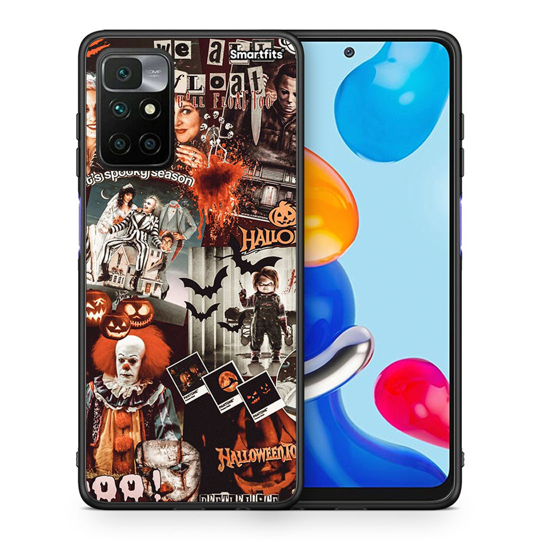 Θήκη Xiaomi Redmi 10 / Redmi Note 11 4G Halloween Spooky Season από τη Smartfits με σχέδιο στο πίσω μέρος και μαύρο περίβλημα | Xiaomi Redmi 10 / Redmi Note 11 4G Halloween Spooky Season case with colorful back and black bezels