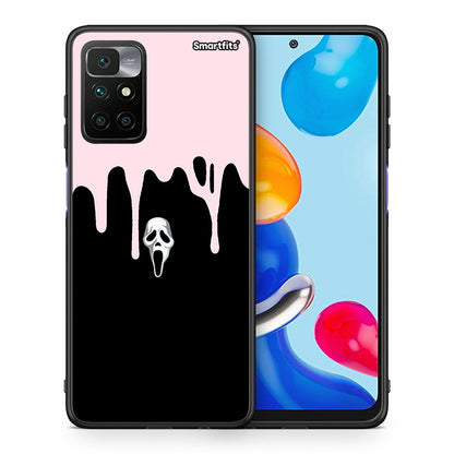 Θήκη Xiaomi Redmi 10 / Redmi Note 11 4G Melting Halloween Mask από τη Smartfits με σχέδιο στο πίσω μέρος και μαύρο περίβλημα | Xiaomi Redmi 10 / Redmi Note 11 4G Melting Halloween Mask case with colorful back and black bezels
