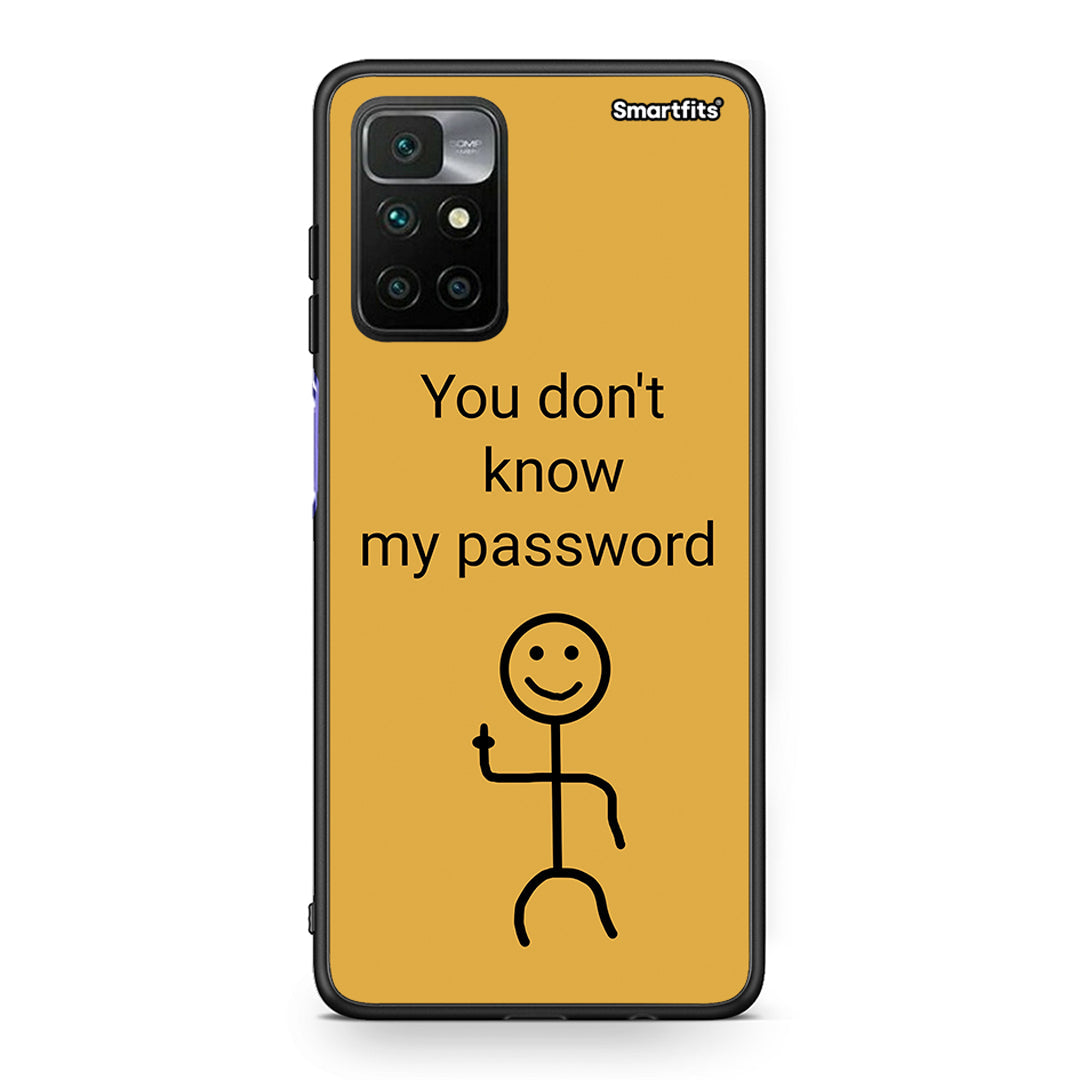 Xiaomi Redmi 10 / Redmi Note 11 4G My Password Θήκη από τη Smartfits με σχέδιο στο πίσω μέρος και μαύρο περίβλημα | Smartphone case with colorful back and black bezels by Smartfits