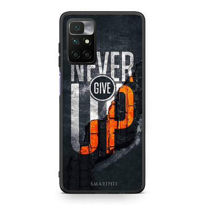 Xiaomi Redmi 10 / Redmi Note 11 4G Never Give Up Θήκη Αγίου Βαλεντίνου από τη Smartfits με σχέδιο στο πίσω μέρος και μαύρο περίβλημα | Smartphone case with colorful back and black bezels by Smartfits