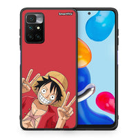 Thumbnail for Θήκη Xiaomi Redmi 10 / Redmi Note 11 4G Pirate Luffy από τη Smartfits με σχέδιο στο πίσω μέρος και μαύρο περίβλημα | Xiaomi Redmi 10 / Redmi Note 11 4G Pirate Luffy case with colorful back and black bezels