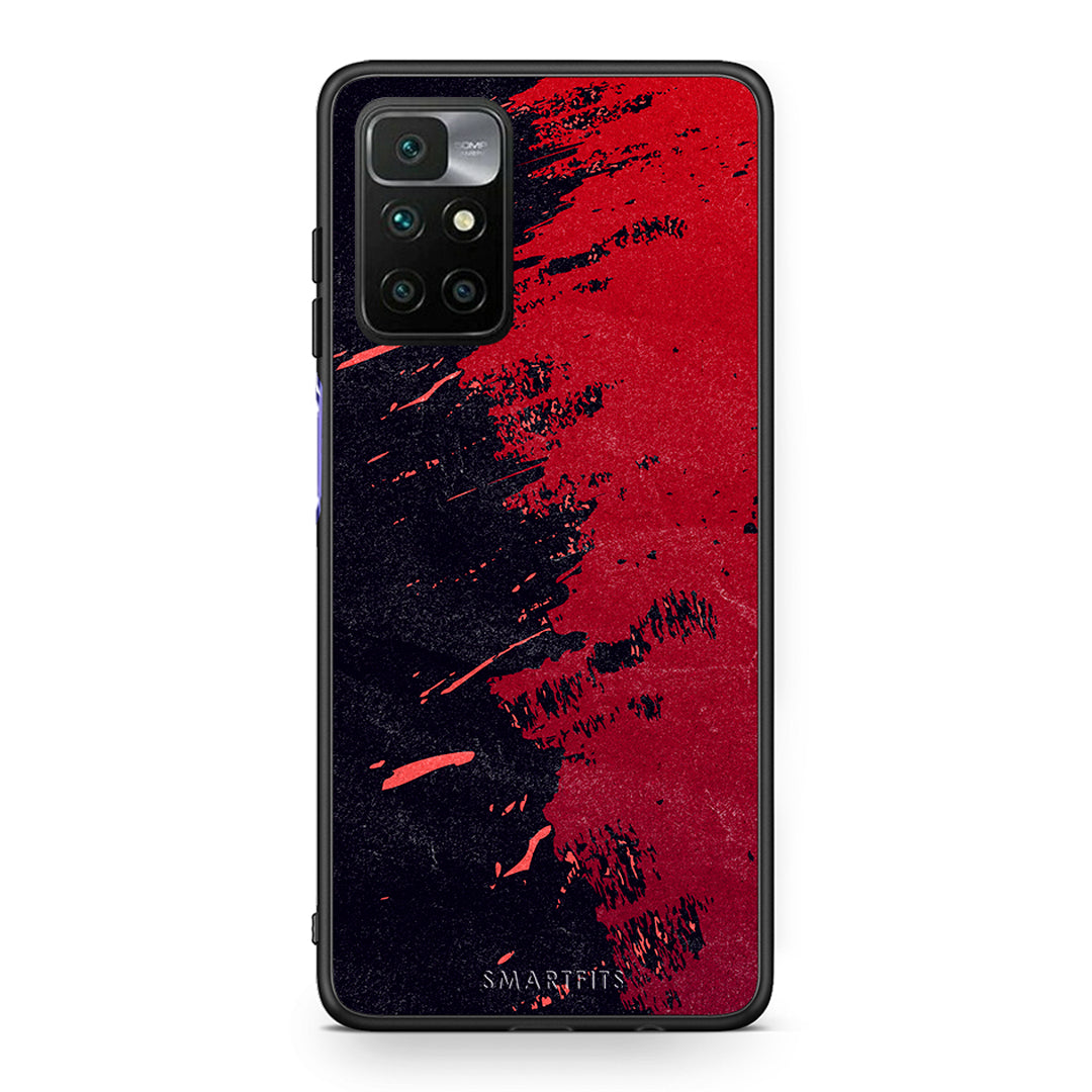 Xiaomi Redmi 10 / Redmi Note 11 4G Red Paint Θήκη Αγίου Βαλεντίνου από τη Smartfits με σχέδιο στο πίσω μέρος και μαύρο περίβλημα | Smartphone case with colorful back and black bezels by Smartfits