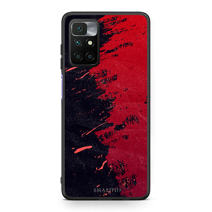 Xiaomi Redmi 10 / Redmi Note 11 4G Red Paint Θήκη Αγίου Βαλεντίνου από τη Smartfits με σχέδιο στο πίσω μέρος και μαύρο περίβλημα | Smartphone case with colorful back and black bezels by Smartfits