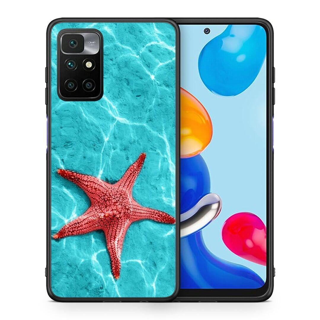 Θήκη Xiaomi Redmi 10 / Redmi Note 11 4G Red Starfish από τη Smartfits με σχέδιο στο πίσω μέρος και μαύρο περίβλημα | Xiaomi Redmi 10 / Redmi Note 11 4G Red Starfish case with colorful back and black bezels