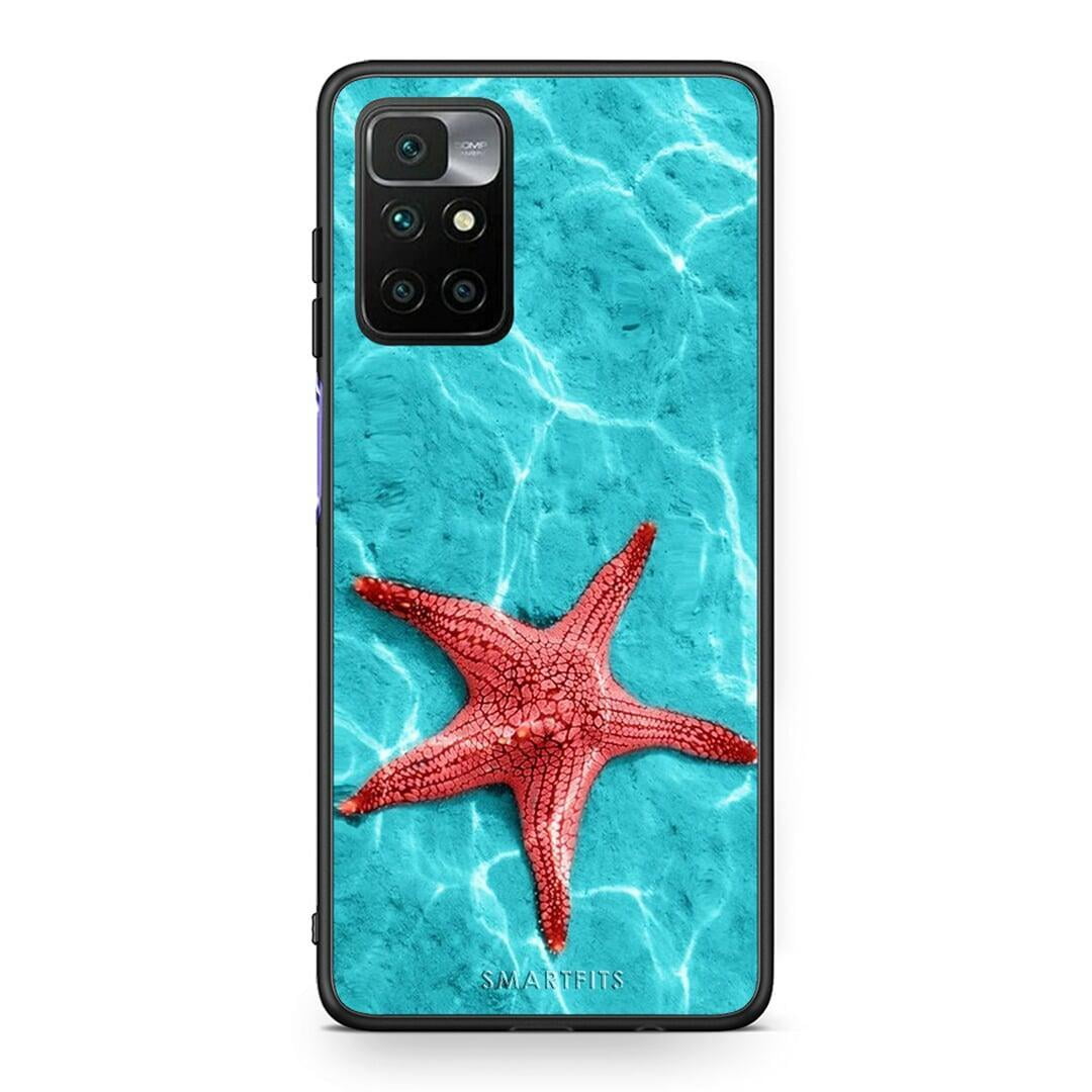 Xiaomi Redmi 10 / Redmi Note 11 4G Red Starfish Θήκη από τη Smartfits με σχέδιο στο πίσω μέρος και μαύρο περίβλημα | Smartphone case with colorful back and black bezels by Smartfits