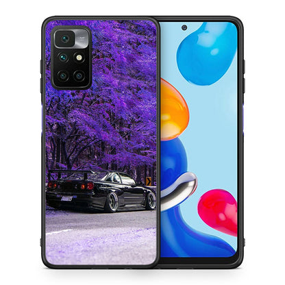 Θήκη Αγίου Βαλεντίνου Xiaomi Redmi 10 / Redmi Note 11 4G Super Car από τη Smartfits με σχέδιο στο πίσω μέρος και μαύρο περίβλημα | Xiaomi Redmi 10 / Redmi Note 11 4G Super Car case with colorful back and black bezels
