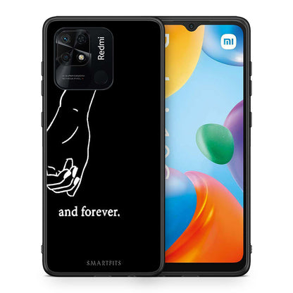 Θήκη Αγίου Βαλεντίνου Xiaomi Redmi 10C Always & Forever 2 από τη Smartfits με σχέδιο στο πίσω μέρος και μαύρο περίβλημα | Xiaomi Redmi 10C Always & Forever 2 case with colorful back and black bezels