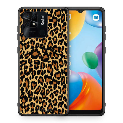 Θήκη Xiaomi Redmi 10C Leopard Animal από τη Smartfits με σχέδιο στο πίσω μέρος και μαύρο περίβλημα | Xiaomi Redmi 10C Leopard Animal case with colorful back and black bezels