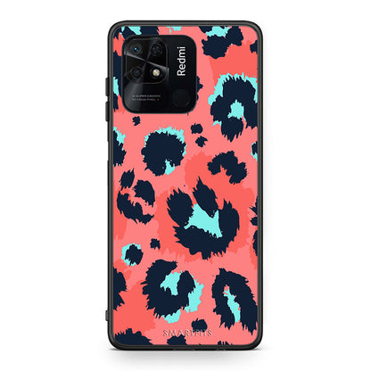 22 - Xiaomi Redmi 10C Pink Leopard Animal case, cover, bumper