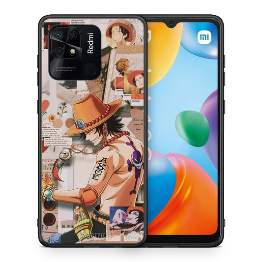 Θήκη Xiaomi Redmi 10C Anime Collage από τη Smartfits με σχέδιο στο πίσω μέρος και μαύρο περίβλημα | Xiaomi Redmi 10C Anime Collage case with colorful back and black bezels