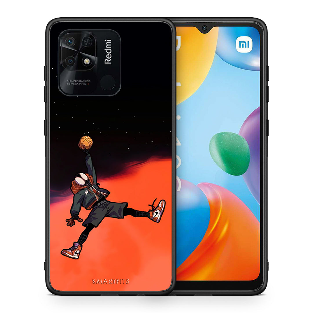 Θήκη Xiaomi Redmi 10C Basketball Hero από τη Smartfits με σχέδιο στο πίσω μέρος και μαύρο περίβλημα | Xiaomi Redmi 10C Basketball Hero case with colorful back and black bezels