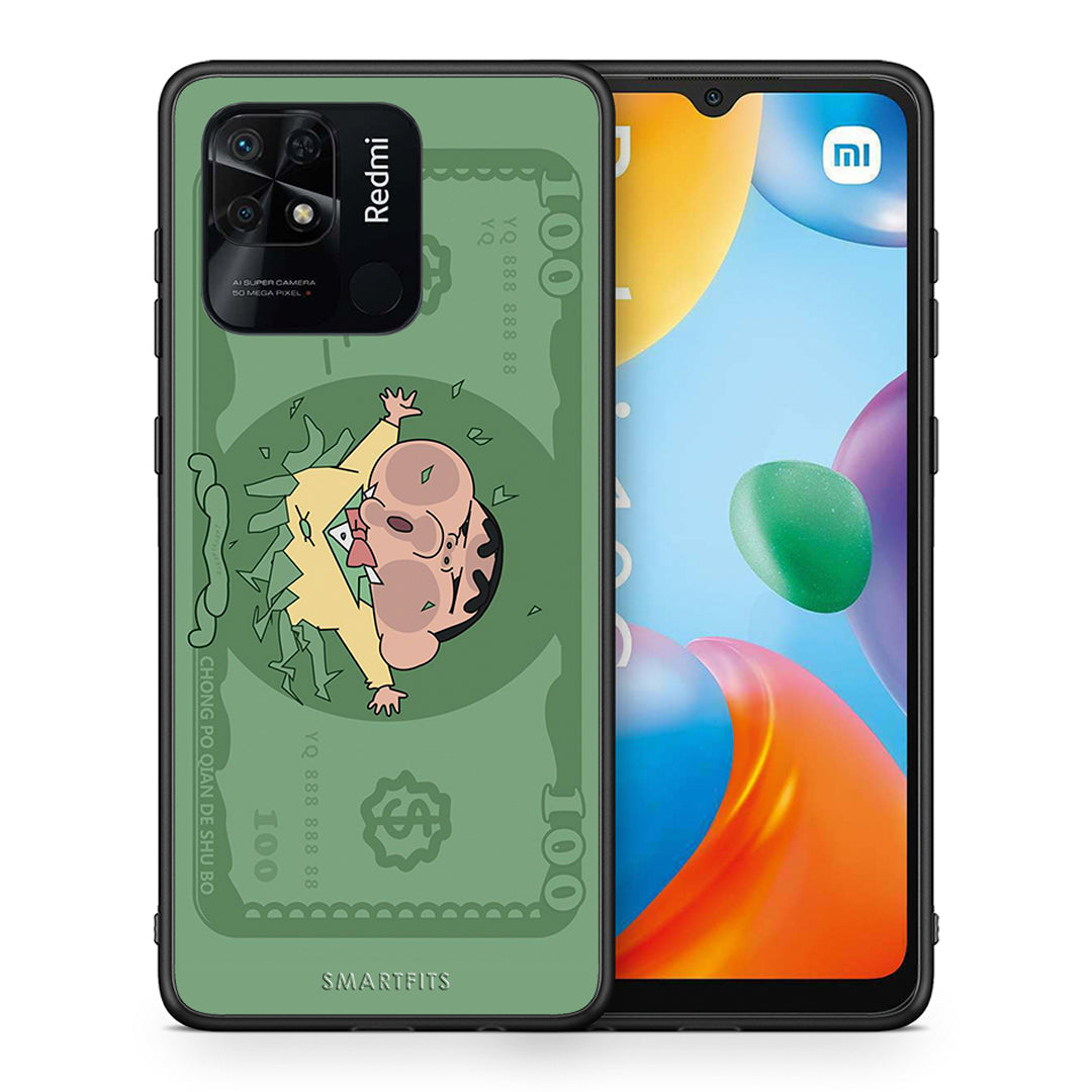 Θήκη Αγίου Βαλεντίνου Xiaomi Redmi 10C Big Money από τη Smartfits με σχέδιο στο πίσω μέρος και μαύρο περίβλημα | Xiaomi Redmi 10C Big Money case with colorful back and black bezels