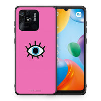 Thumbnail for Θήκη Xiaomi Redmi 10C Blue Eye Pink από τη Smartfits με σχέδιο στο πίσω μέρος και μαύρο περίβλημα | Xiaomi Redmi 10C Blue Eye Pink case with colorful back and black bezels