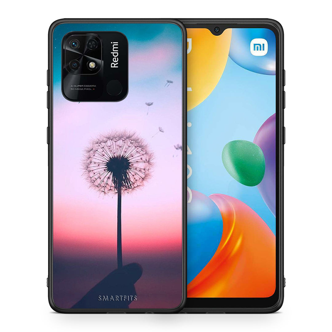 Θήκη Xiaomi Redmi 10C Wish Boho από τη Smartfits με σχέδιο στο πίσω μέρος και μαύρο περίβλημα | Xiaomi Redmi 10C Wish Boho case with colorful back and black bezels