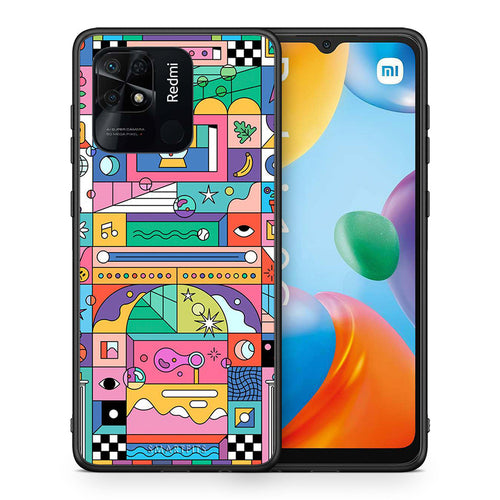 Θήκη Xiaomi Redmi 10C Bubbles Soap από τη Smartfits με σχέδιο στο πίσω μέρος και μαύρο περίβλημα | Xiaomi Redmi 10C Bubbles Soap case with colorful back and black bezels