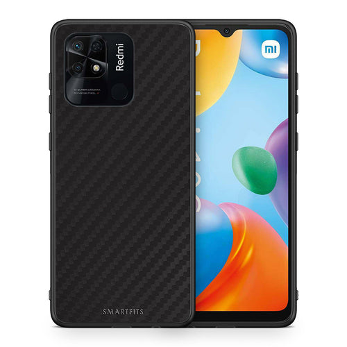 Θήκη Xiaomi Redmi 10C Carbon Black από τη Smartfits με σχέδιο στο πίσω μέρος και μαύρο περίβλημα | Xiaomi Redmi 10C Carbon Black case with colorful back and black bezels