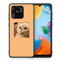 Thumbnail for Θήκη Xiaomi Redmi 10C Cat Tongue από τη Smartfits με σχέδιο στο πίσω μέρος και μαύρο περίβλημα | Xiaomi Redmi 10C Cat Tongue case with colorful back and black bezels