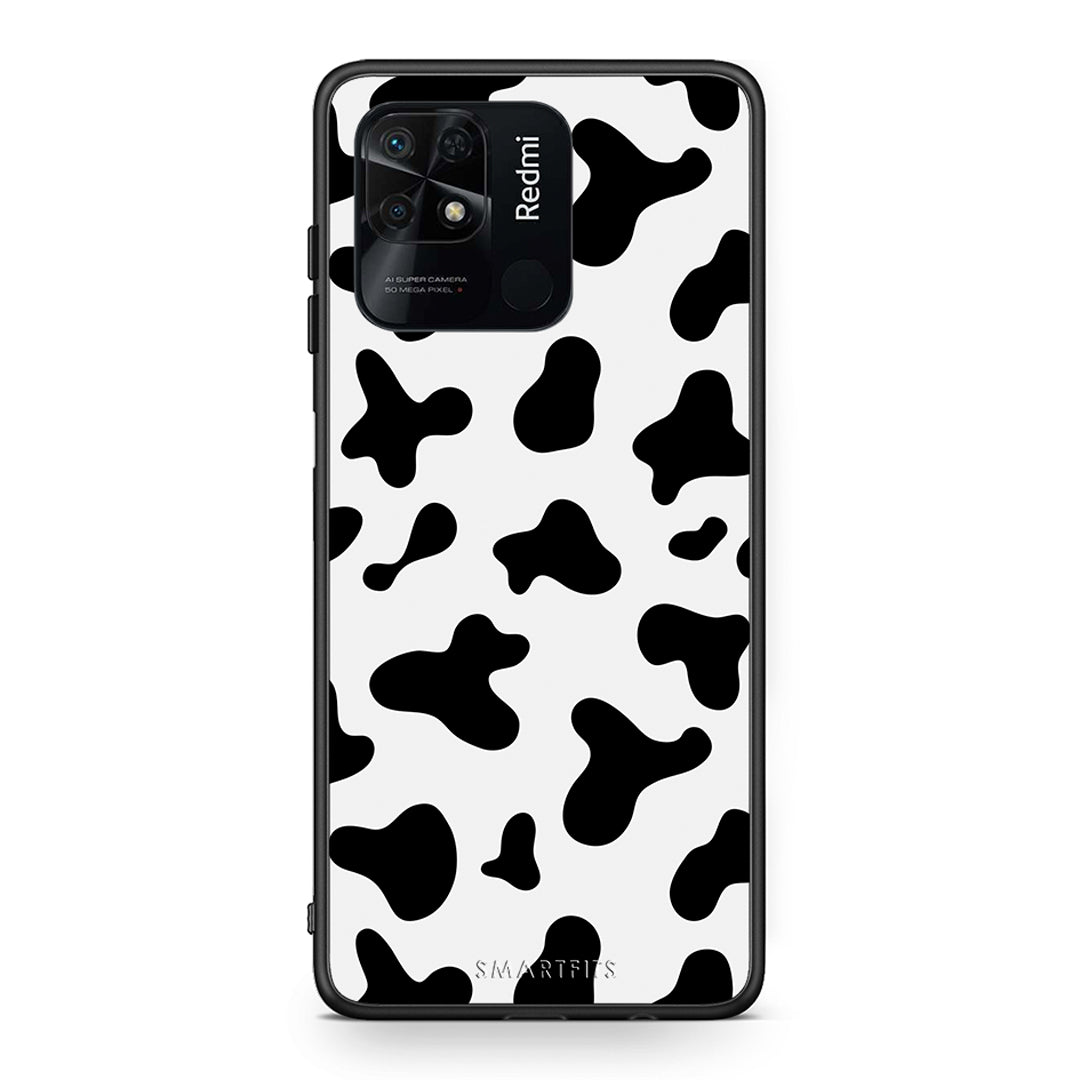 Xiaomi Redmi 10C Cow Print θήκη από τη Smartfits με σχέδιο στο πίσω μέρος και μαύρο περίβλημα | Smartphone case with colorful back and black bezels by Smartfits