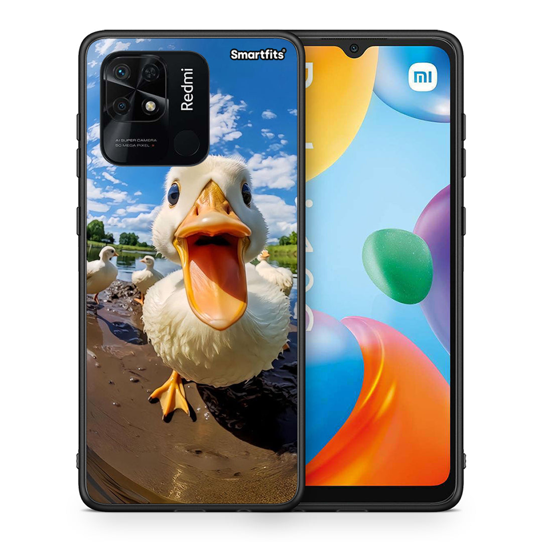 Θήκη Xiaomi Redmi 10C Duck Face από τη Smartfits με σχέδιο στο πίσω μέρος και μαύρο περίβλημα | Xiaomi Redmi 10C Duck Face case with colorful back and black bezels