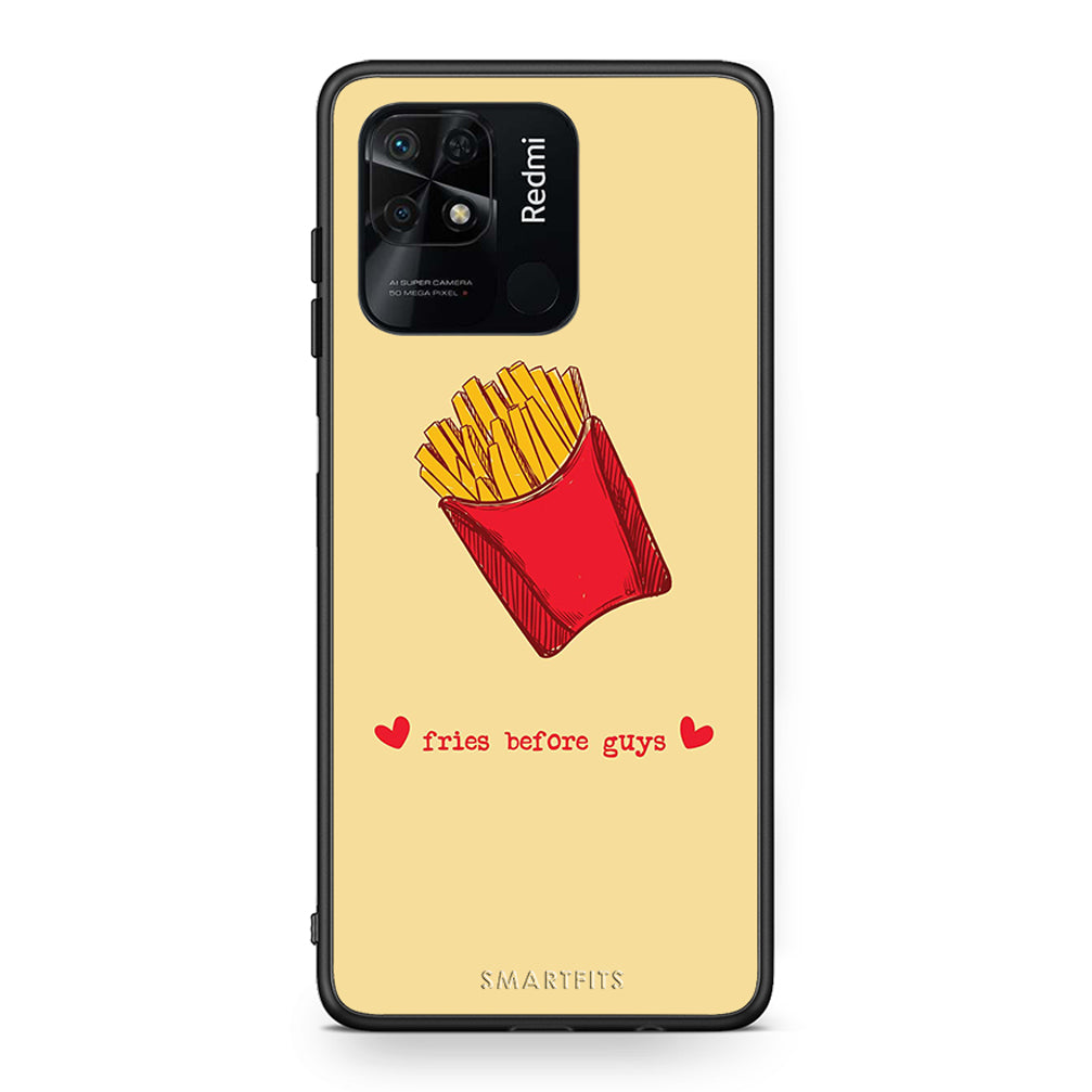 Xiaomi Redmi 10C Fries Before Guys Θήκη Αγίου Βαλεντίνου από τη Smartfits με σχέδιο στο πίσω μέρος και μαύρο περίβλημα | Smartphone case with colorful back and black bezels by Smartfits