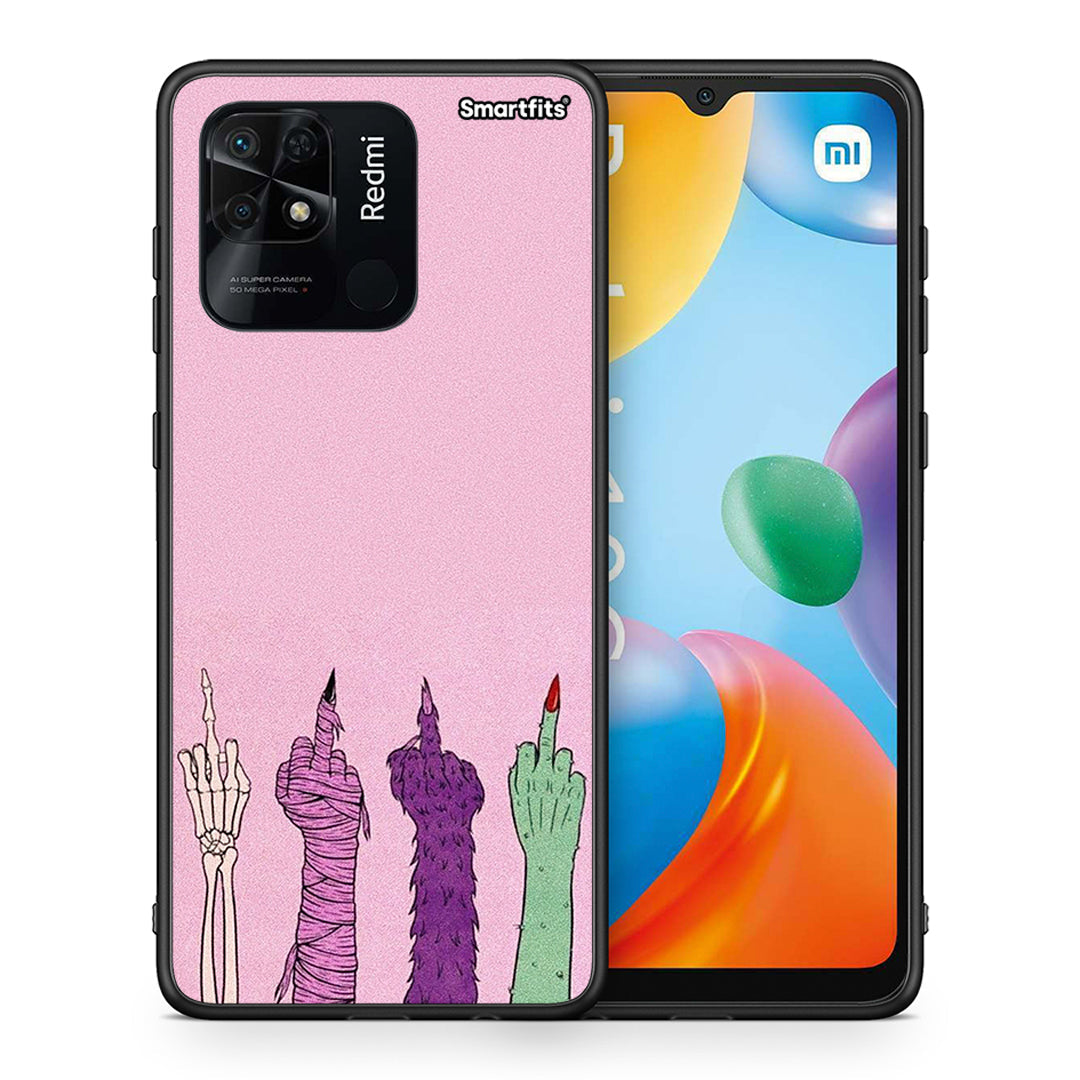 Θήκη Xiaomi Redmi 10C Halloween Be A Lady από τη Smartfits με σχέδιο στο πίσω μέρος και μαύρο περίβλημα | Xiaomi Redmi 10C Halloween Be A Lady case with colorful back and black bezels