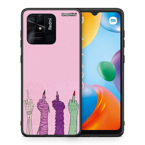 Θήκη Xiaomi Redmi 10C Halloween Be A Lady από τη Smartfits με σχέδιο στο πίσω μέρος και μαύρο περίβλημα | Xiaomi Redmi 10C Halloween Be A Lady case with colorful back and black bezels