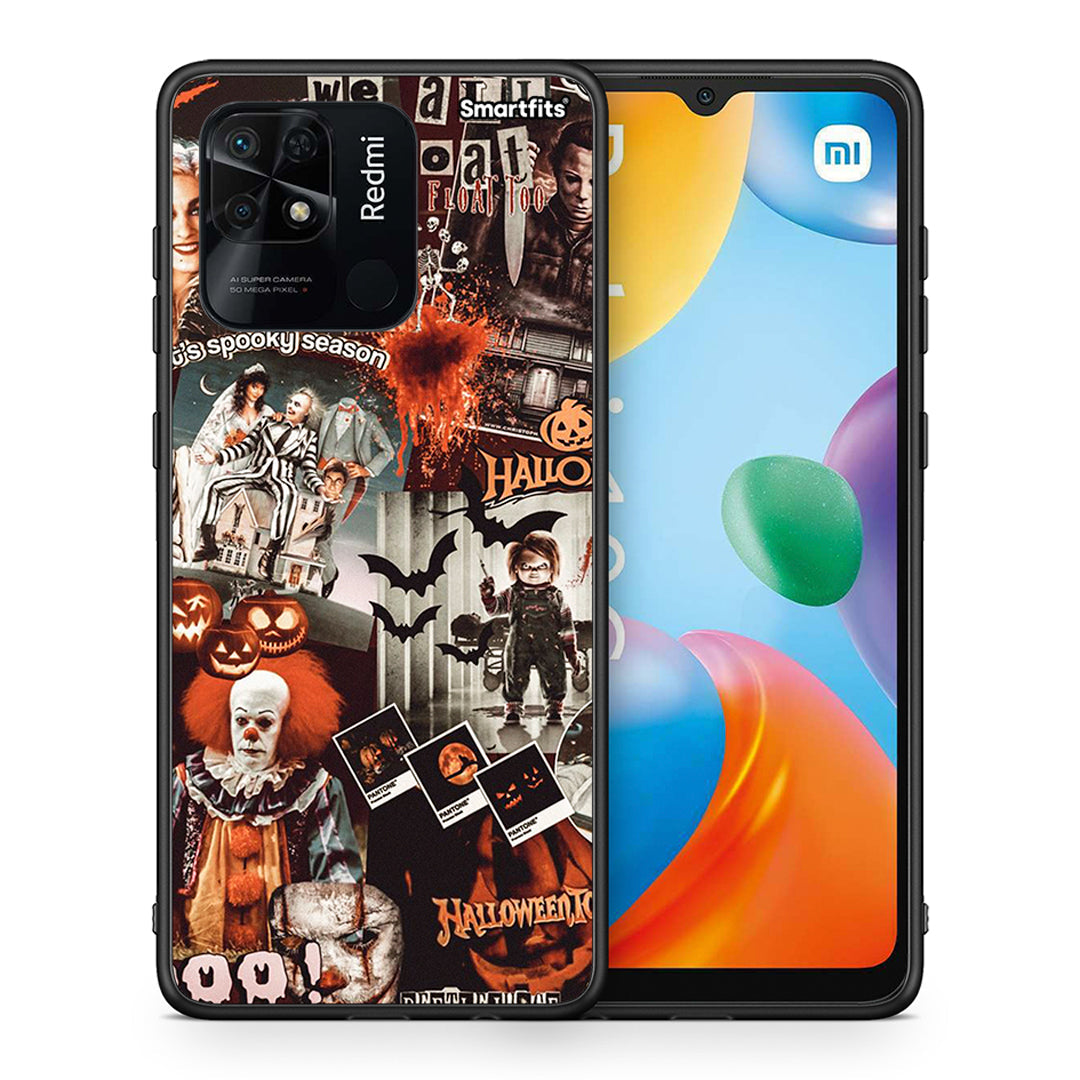 Θήκη Xiaomi Redmi 10C Halloween Spooky Season από τη Smartfits με σχέδιο στο πίσω μέρος και μαύρο περίβλημα | Xiaomi Redmi 10C Halloween Spooky Season case with colorful back and black bezels