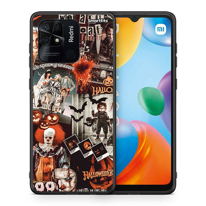 Θήκη Xiaomi Redmi 10C Halloween Spooky Season από τη Smartfits με σχέδιο στο πίσω μέρος και μαύρο περίβλημα | Xiaomi Redmi 10C Halloween Spooky Season case with colorful back and black bezels