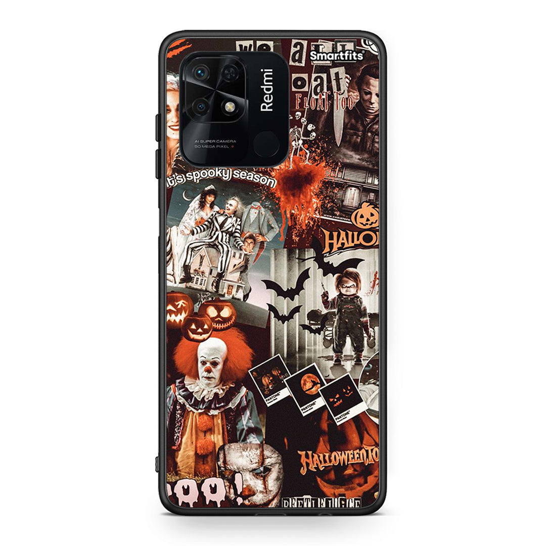 Xiaomi Redmi 10C Halloween Spooky Season Θήκη από τη Smartfits με σχέδιο στο πίσω μέρος και μαύρο περίβλημα | Smartphone case with colorful back and black bezels by Smartfits
