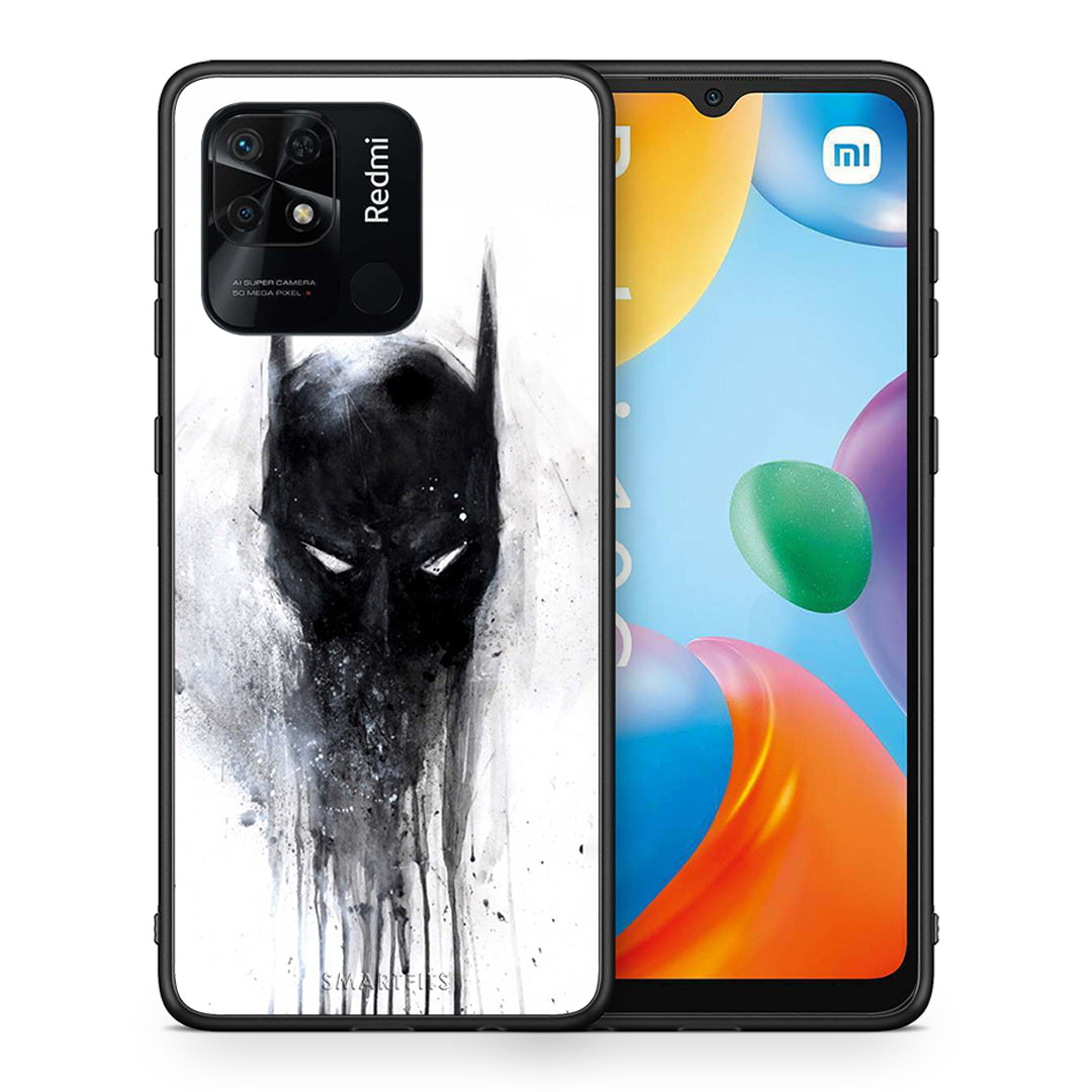 Θήκη Xiaomi Redmi 10C Paint Bat Hero από τη Smartfits με σχέδιο στο πίσω μέρος και μαύρο περίβλημα | Xiaomi Redmi 10C Paint Bat Hero case with colorful back and black bezels